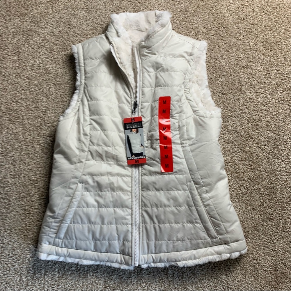 Nicole MillerReversible Women’s Quilted Puffer Vest Zip Lightweight Size M